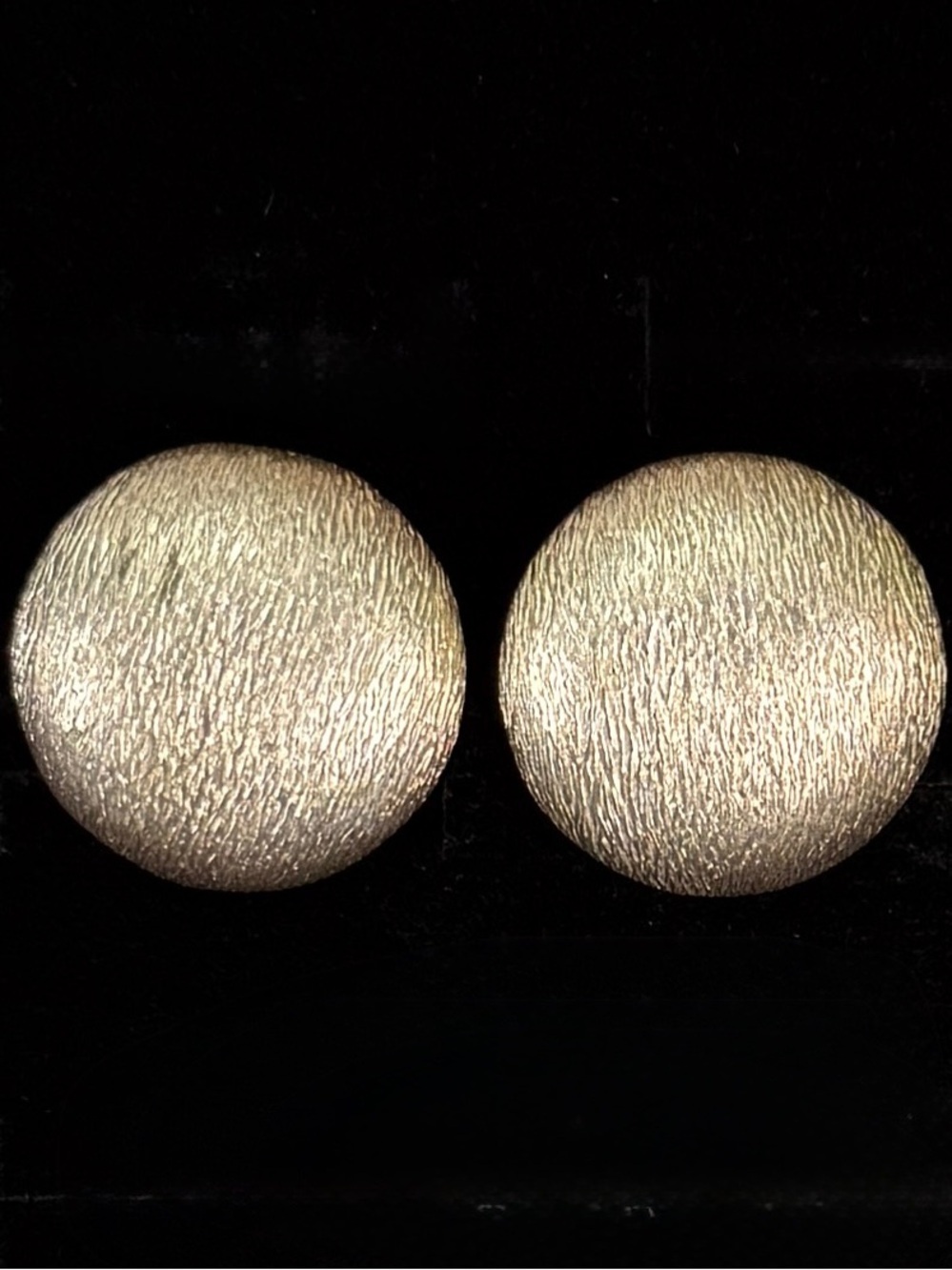 Vintage aged goldtone dome clip on earrings